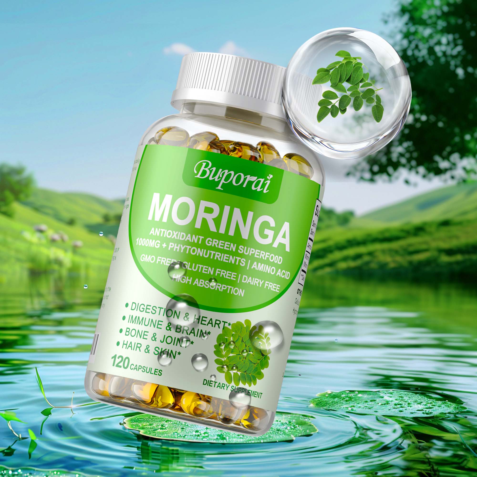 Moringa Leaf Powder - Moringa Kapsülleri 1000mg - Kemik, Eklem